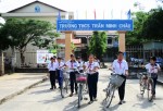 Học sinh Trường THCS Trần Minh Châu (ấp 4, xã Cẩm Sơn, huyện Cai Lậy)