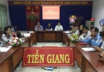 Toàn cảnh họp mặt kỷ niệm 91 năm Ngày thành lập Đảng và Hội nghị trực tuyến tại điểm cầu Tiền Giang.