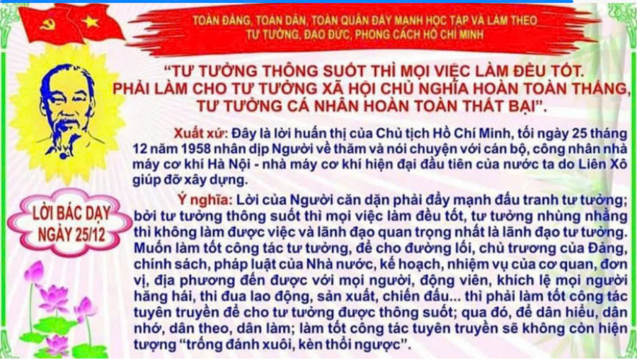 Lời Bác Hồ dạy ngày 25/12/1958