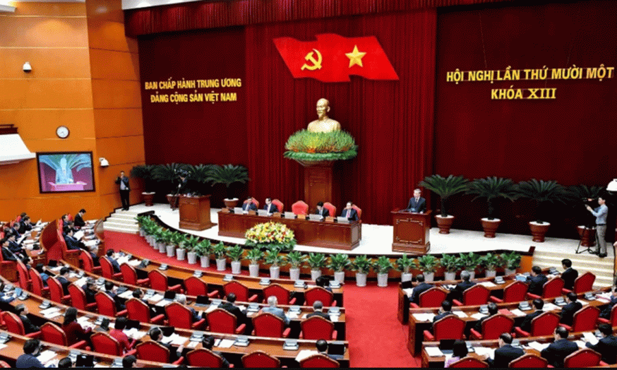 Hội nghị lần thứ 11 Ban Chấp hành Trung ương Đảng Cộng sản Việt Nam khóa XIII đã quyết nghị nhiều vấn đề hệ trọng đối với sự phát triển đất nước trong kỷ nguyên mới. (Ảnh: ĐĂNG KHOA).