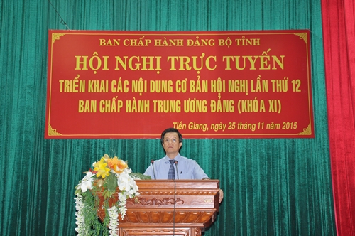 Đồng chí Lê Hồng Quang - Phó Bí thư Thường trực Tỉnh ủy phát biểu khai mạc. Ảnh: Đăng Khoa