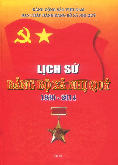 Bìa quyển lịch sử đảng bộ xã Nhị Quý giai đoạn 1930-2014